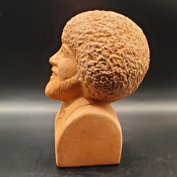 Bob Ross Artist Vintage Look Terracotta Redware Clay Chia Pet Pottery Head Bust - Picture 7 of 11